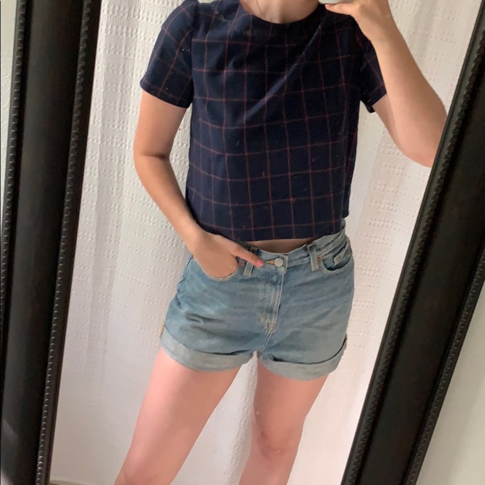Navy crop top